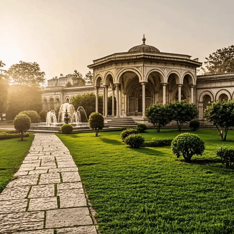 تصویر تالار باغ عمارت پاشا در احمدآباد مستوفی